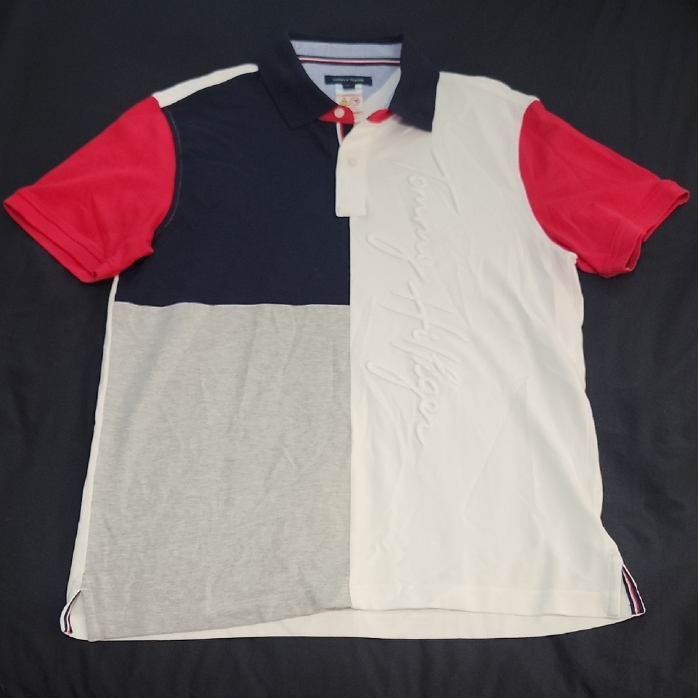 Tommy Hilfiger Men's Colorblock Polo Shirt - Red, Navy, Gray, White
